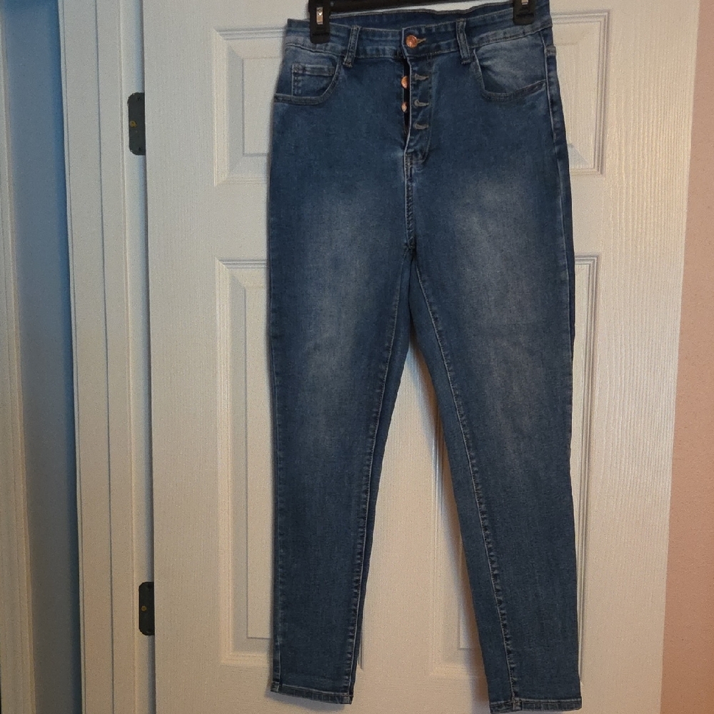 SHEIN High Rise Classic Blue Jeans